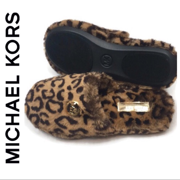 Michael Kors Jet Set Leopard Faux Fur Slippers - Picture 6 of 7